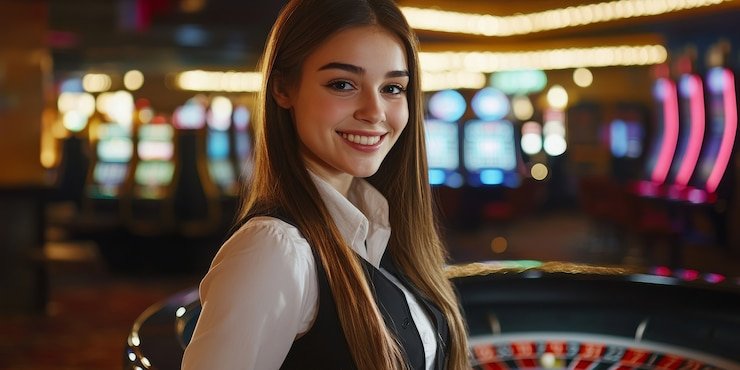 Antarmuka aplikasi seluler vinix388 menampilkan menu permainan dan live dealer